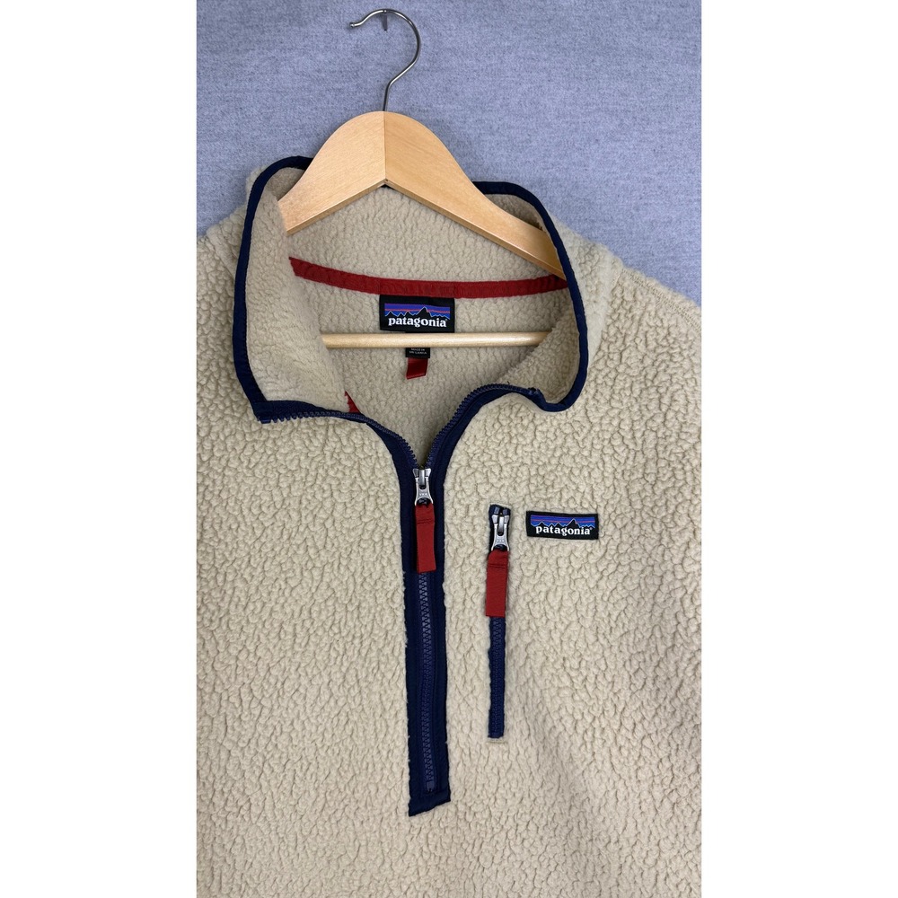 Patagonia Retro Pile Fleece Pullover Tan‎ XXL Mens 1/4 Zip Sherpa Jacket 22811